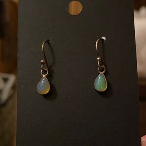 Opal Drop Earrings Sterling Silver